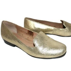 Fossil Calabash Premium Gold Metallic Leather French Slipper Loafer Flat…​